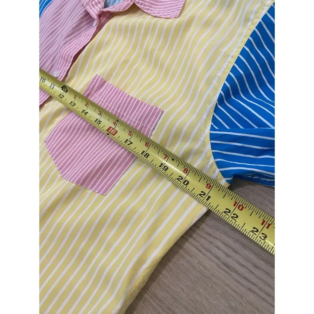 Solid & Striped Oxford Tunic Shirt Coverup XS Colorblock Stripe Beach Resort - Picture 10 of 16